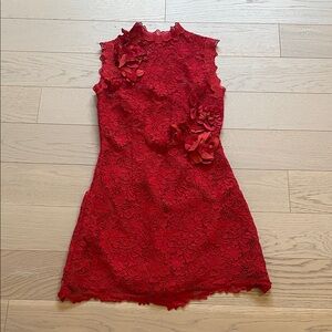 Elegant Red Lace Dress
